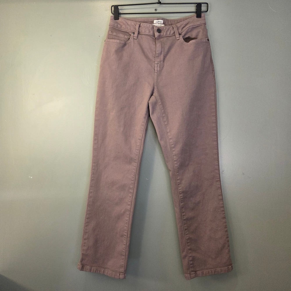 L.L. Bean Women's Classic Fit Straight Leg Jeans Taupe Gray Size 8 Petite